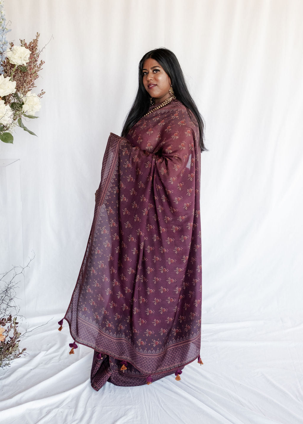 Anita Dongre - Plum Motif Saree