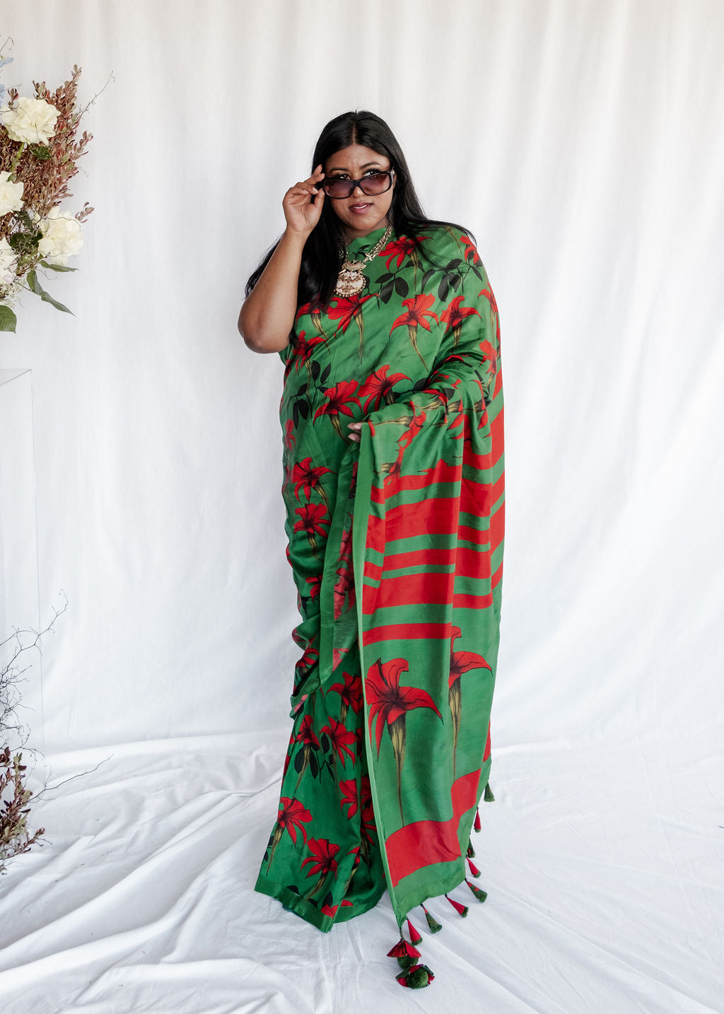 House of Masaba - Green Forest Saree