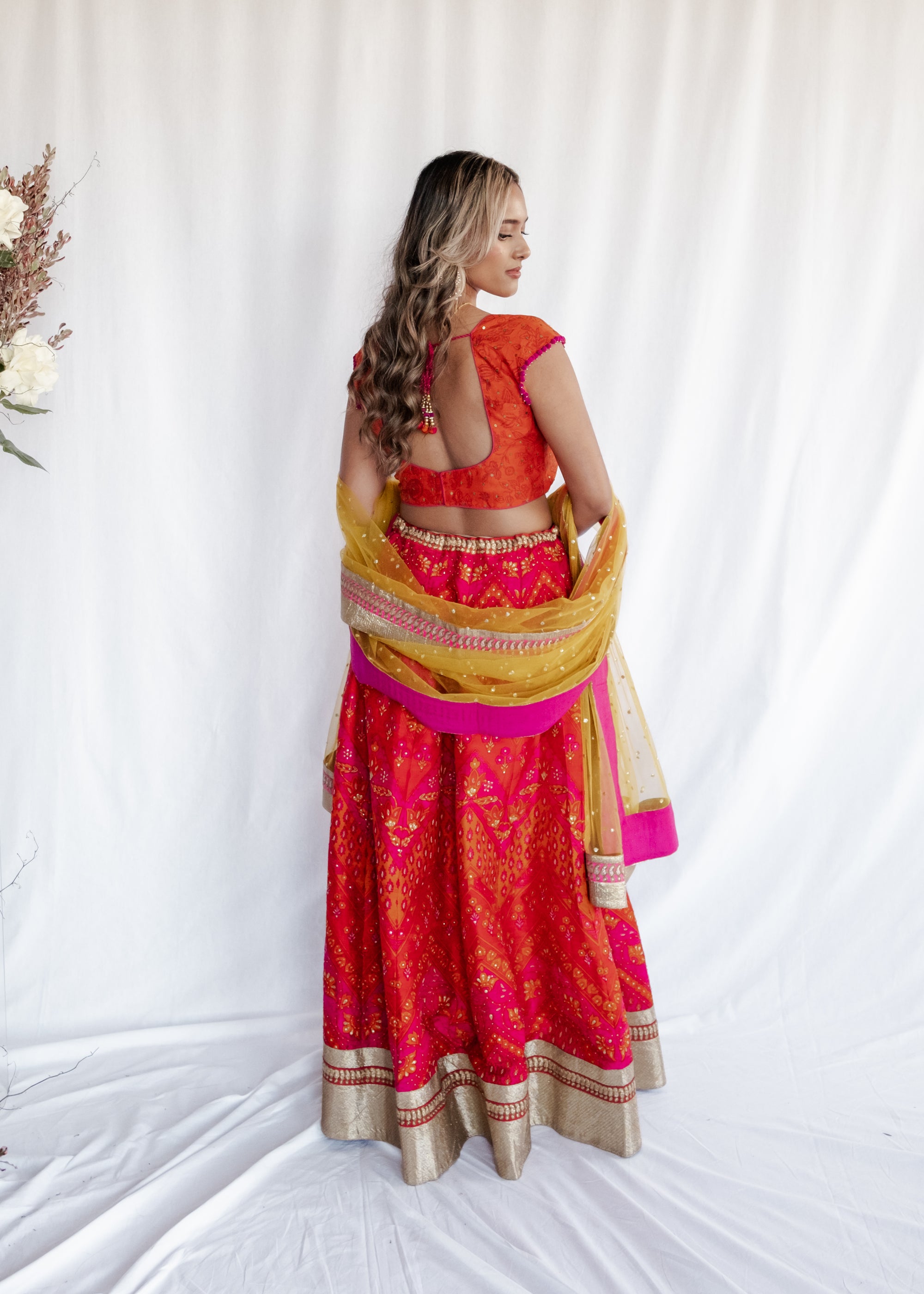 Ritu Kumar - Fuschia & Orange Lehenga