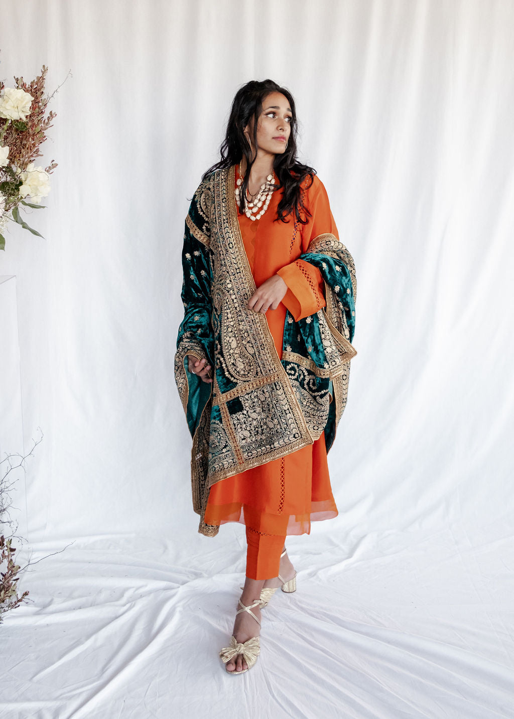 Rizwan Beyg - Gulbaagh Teal Shawl