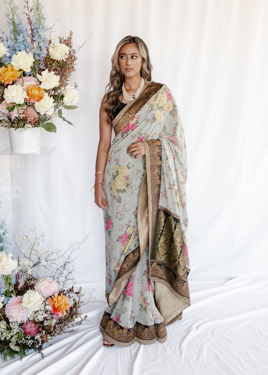 Sabyasachi - Multicoloured Floral Saree