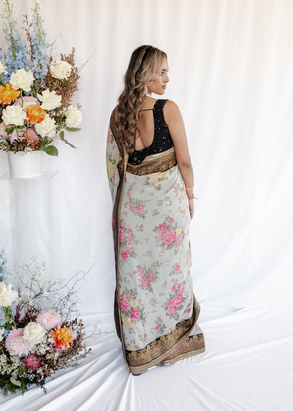 Sabyasachi - Multicoloured Floral Saree