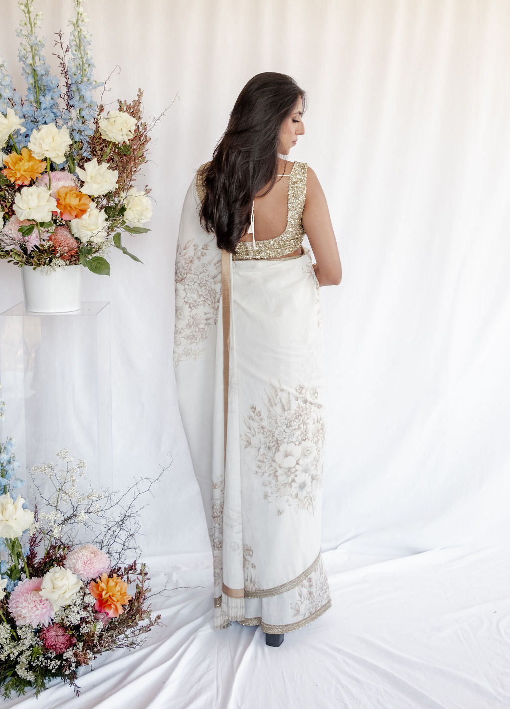 Sabyasachi - Ivory Metallic Saree