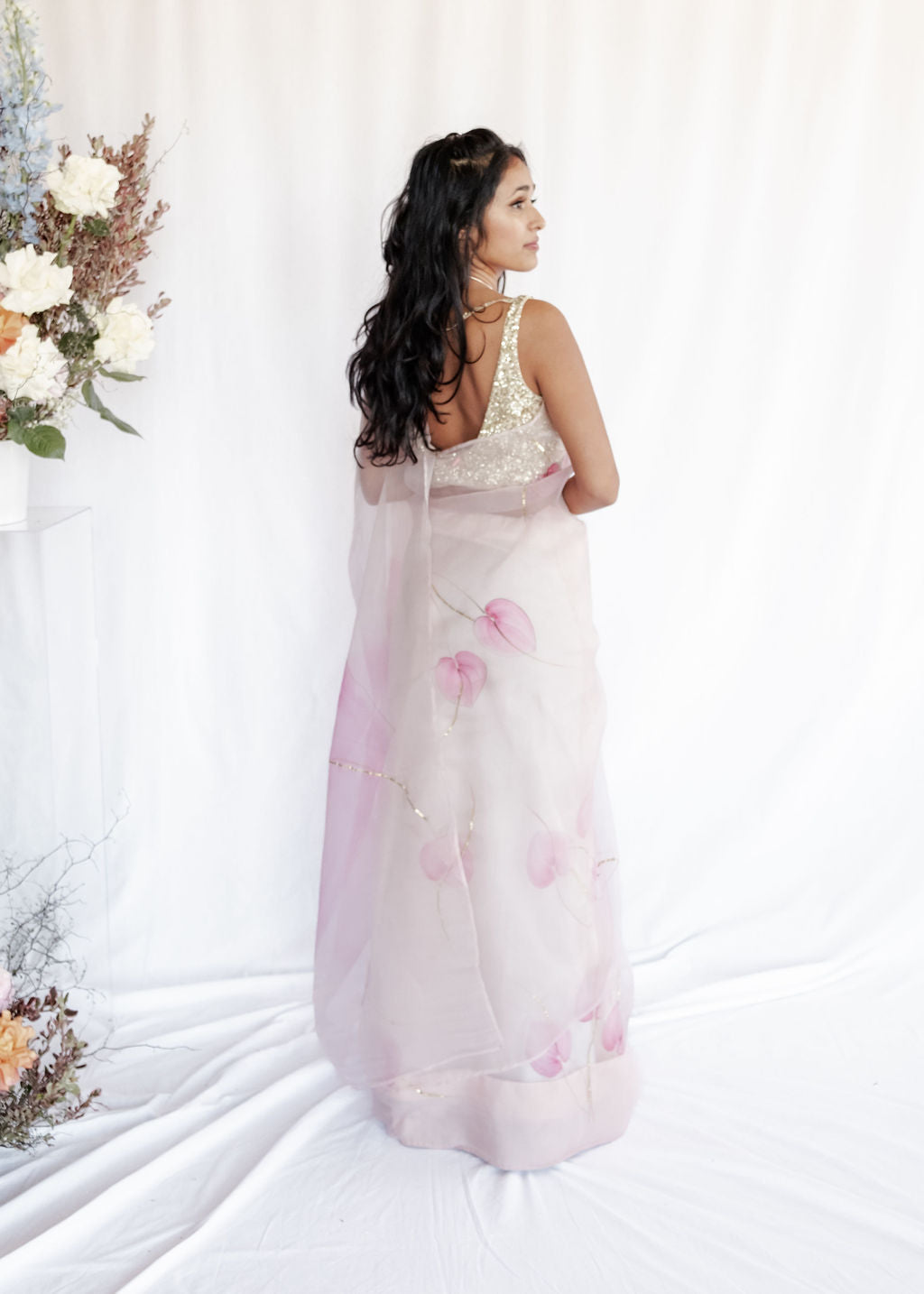 Picchika - Anthurium Saree