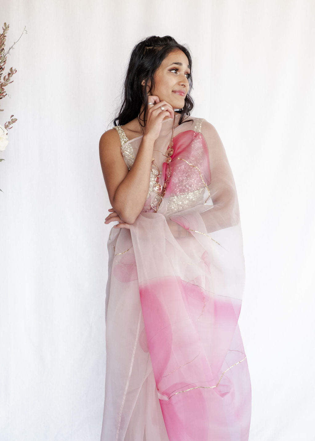 Picchika - Anthurium Saree