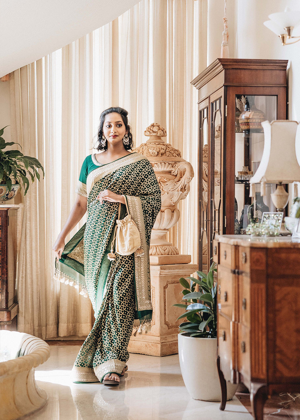 Anita Dongre - Emerald Benarsi Saree