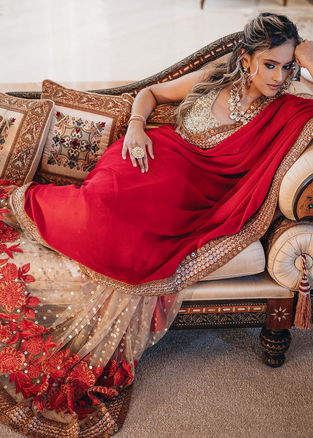 Sabyasachi - Glam Red Saree