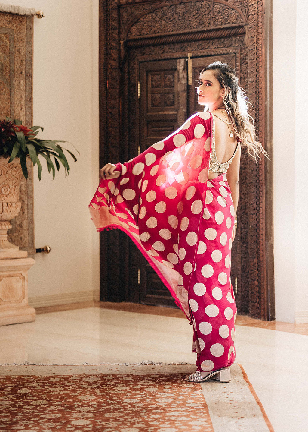 Ekaya Banaras - Polka Dot Saree
