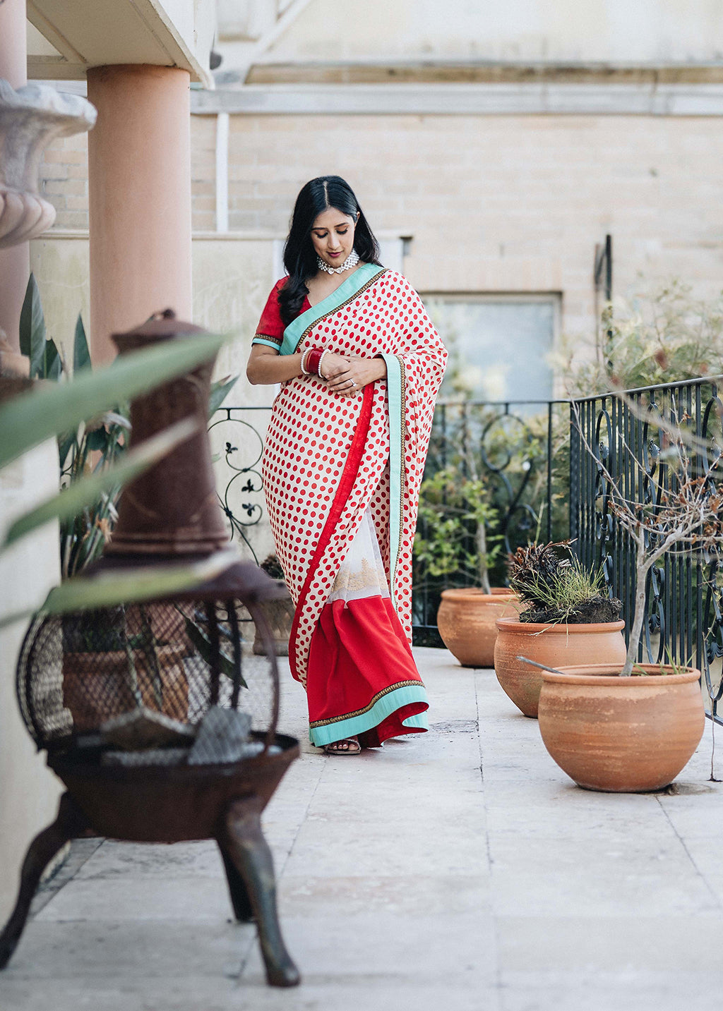Sabyasachi - Retro Polka Dot Saree