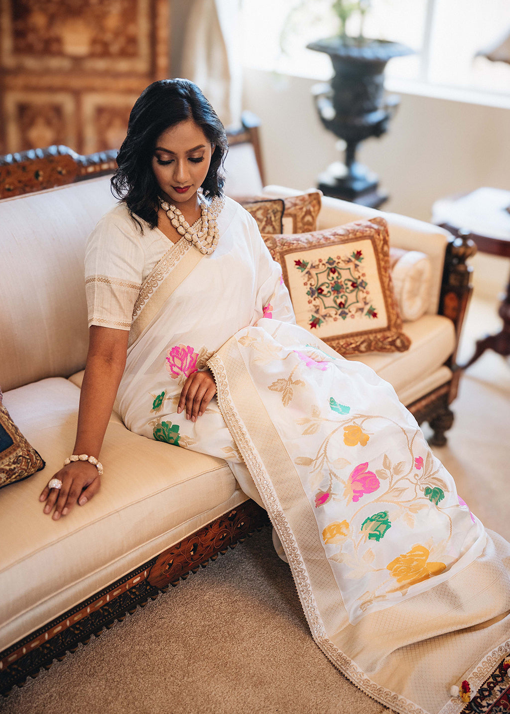 House of Masaba - Pink Popsicle Jacquard Saree