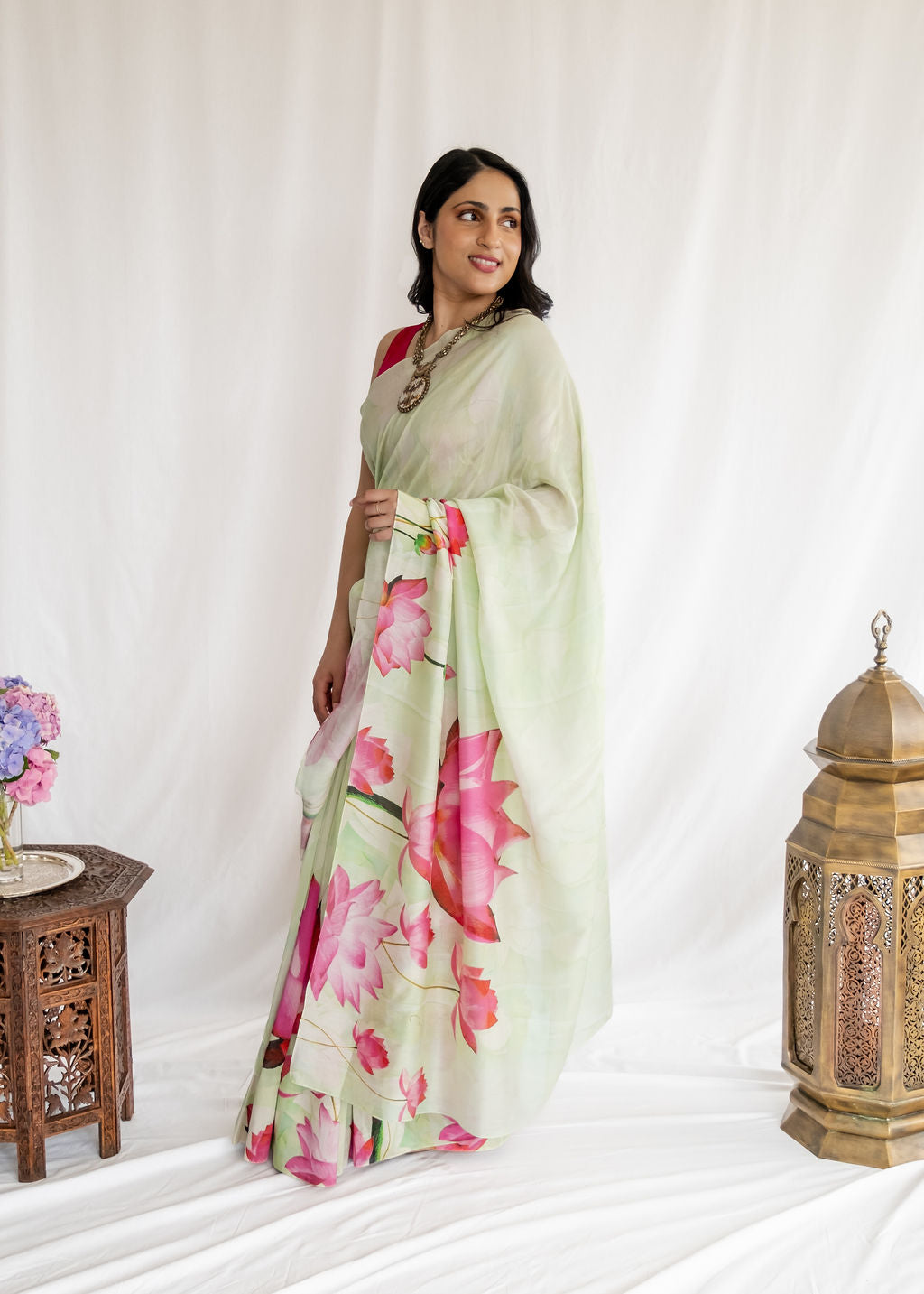 House of Masaba - Mint Lotus Saree