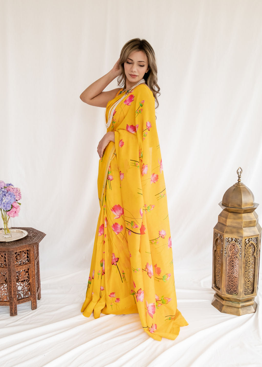 House of Masaba - Yellow Lotus Saree