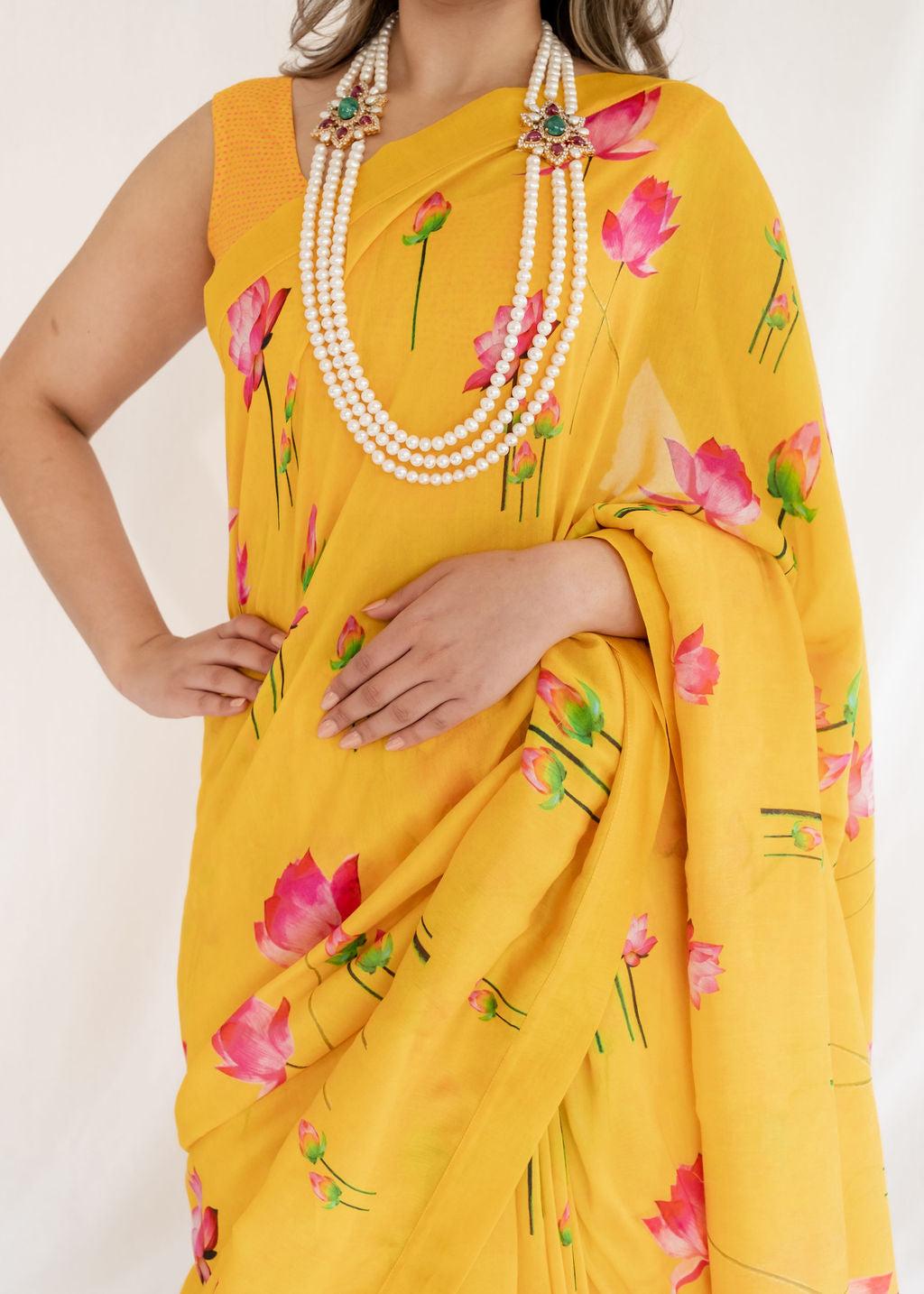 House of Masaba - Yellow Lotus Saree
