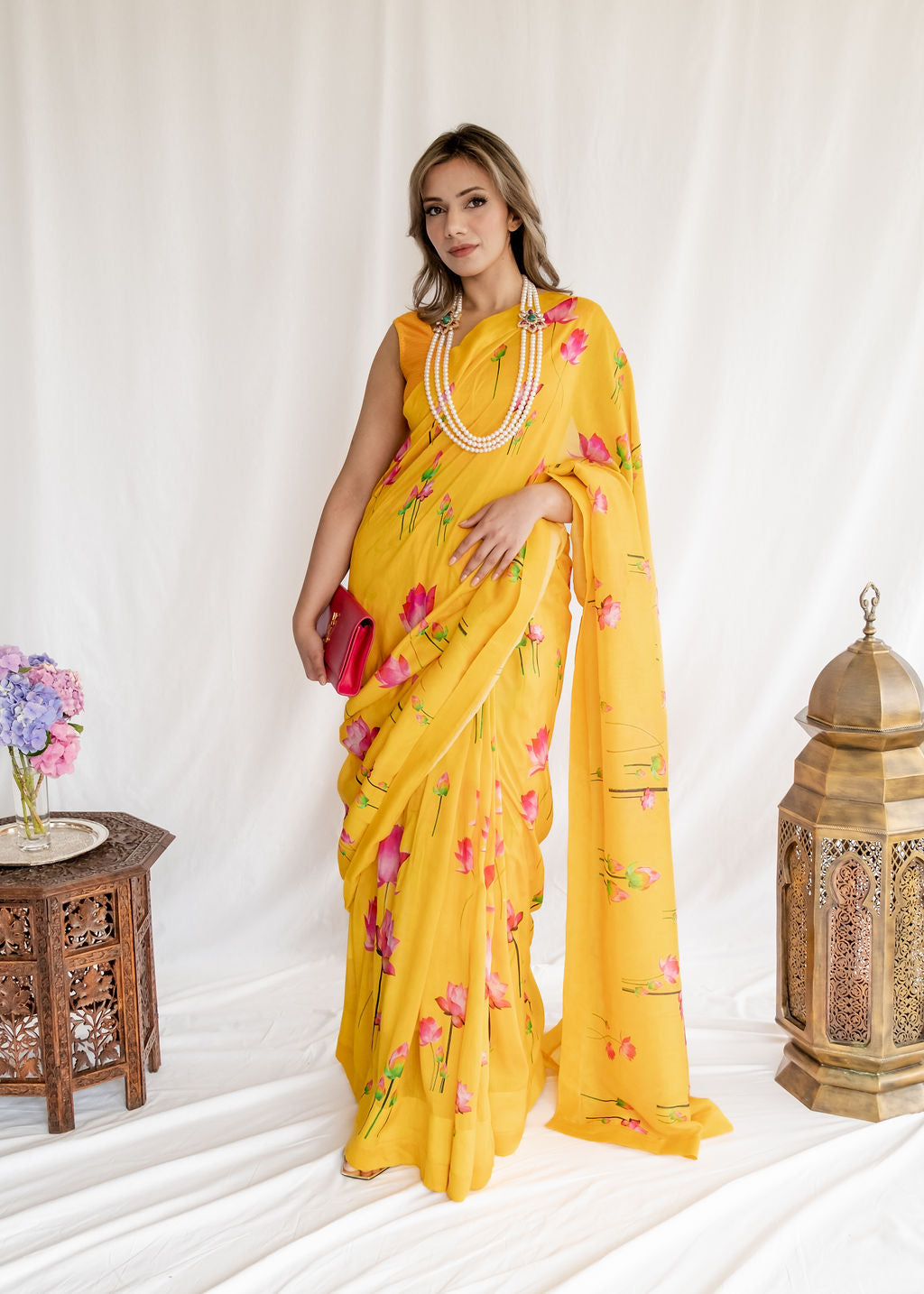 House of Masaba - Yellow Lotus Saree
