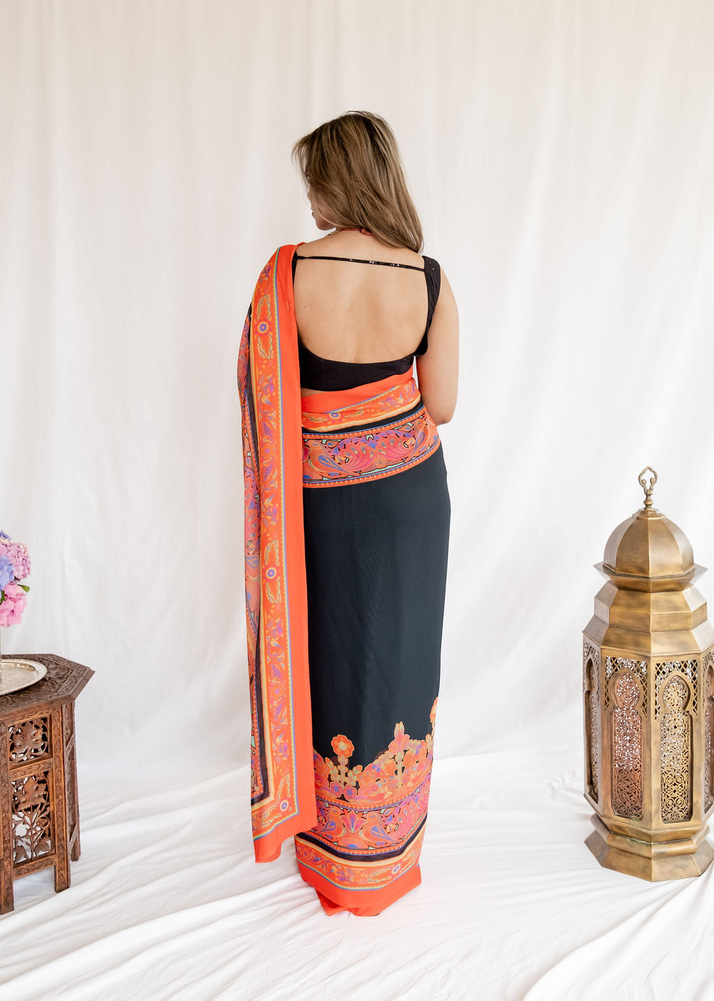 Rizwan Beyg - Black Truck Art Saree