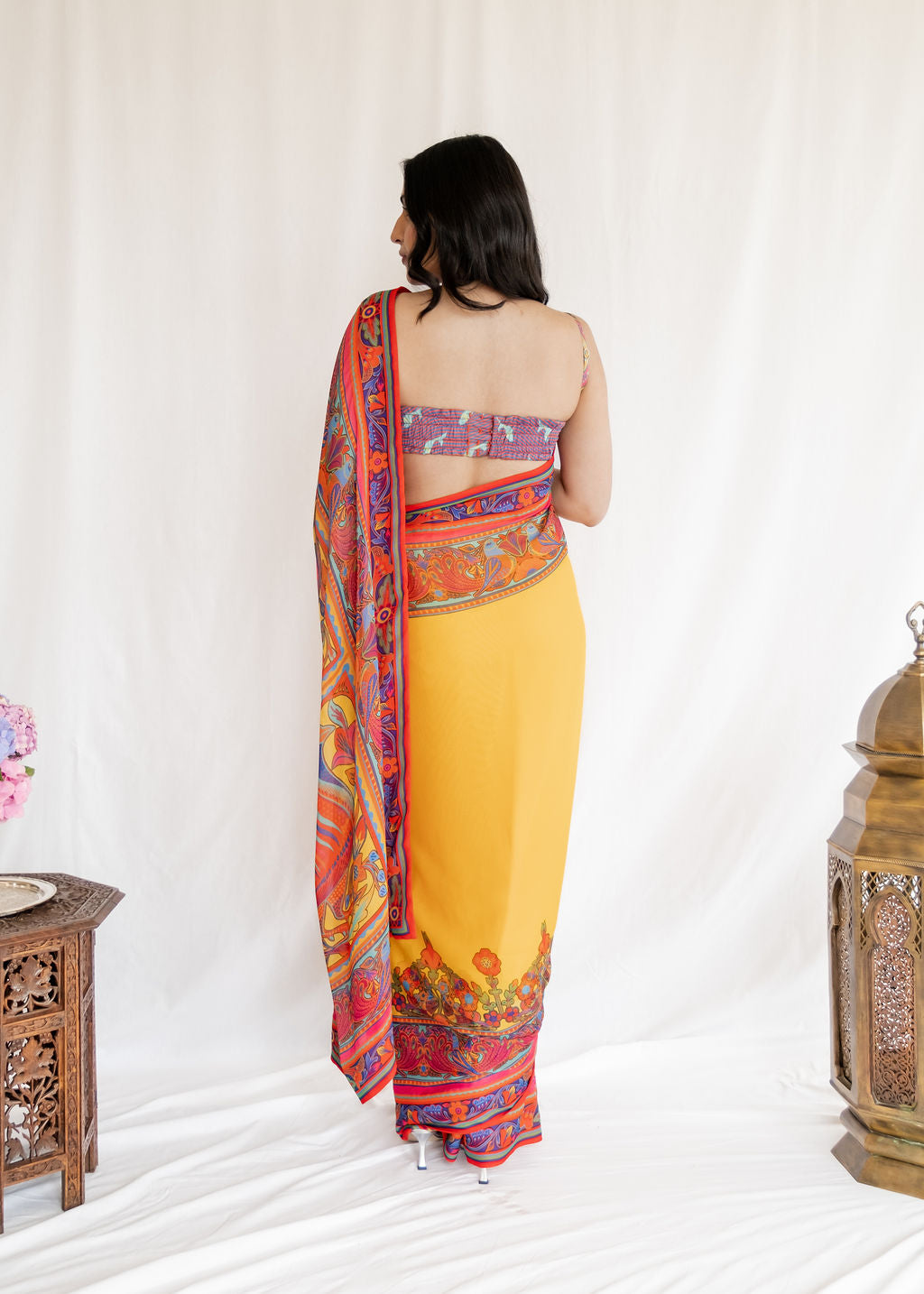 Rizwan Beyg - Yellow Truck Art Saree