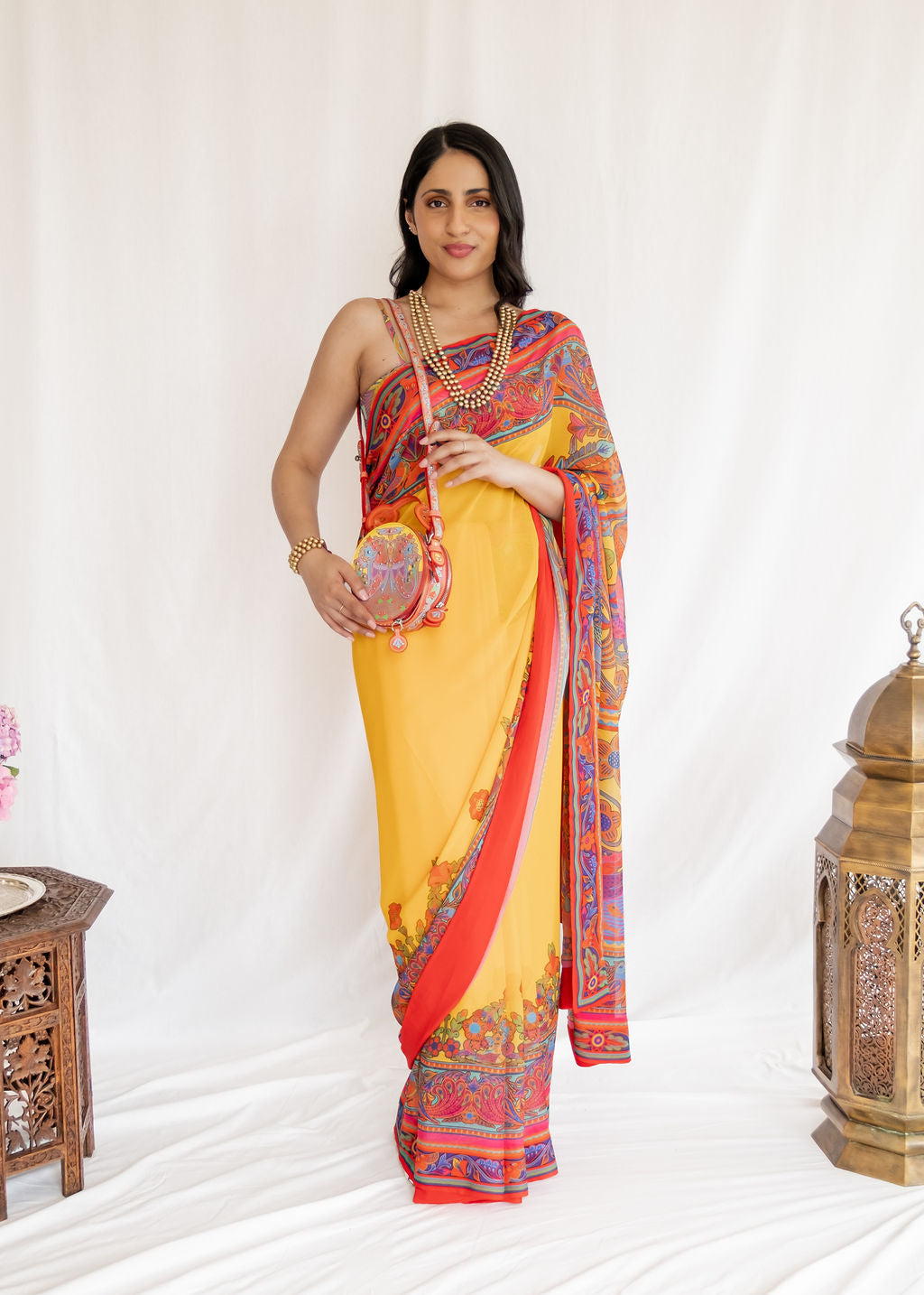 Rizwan Beyg - Yellow Truck Art Saree