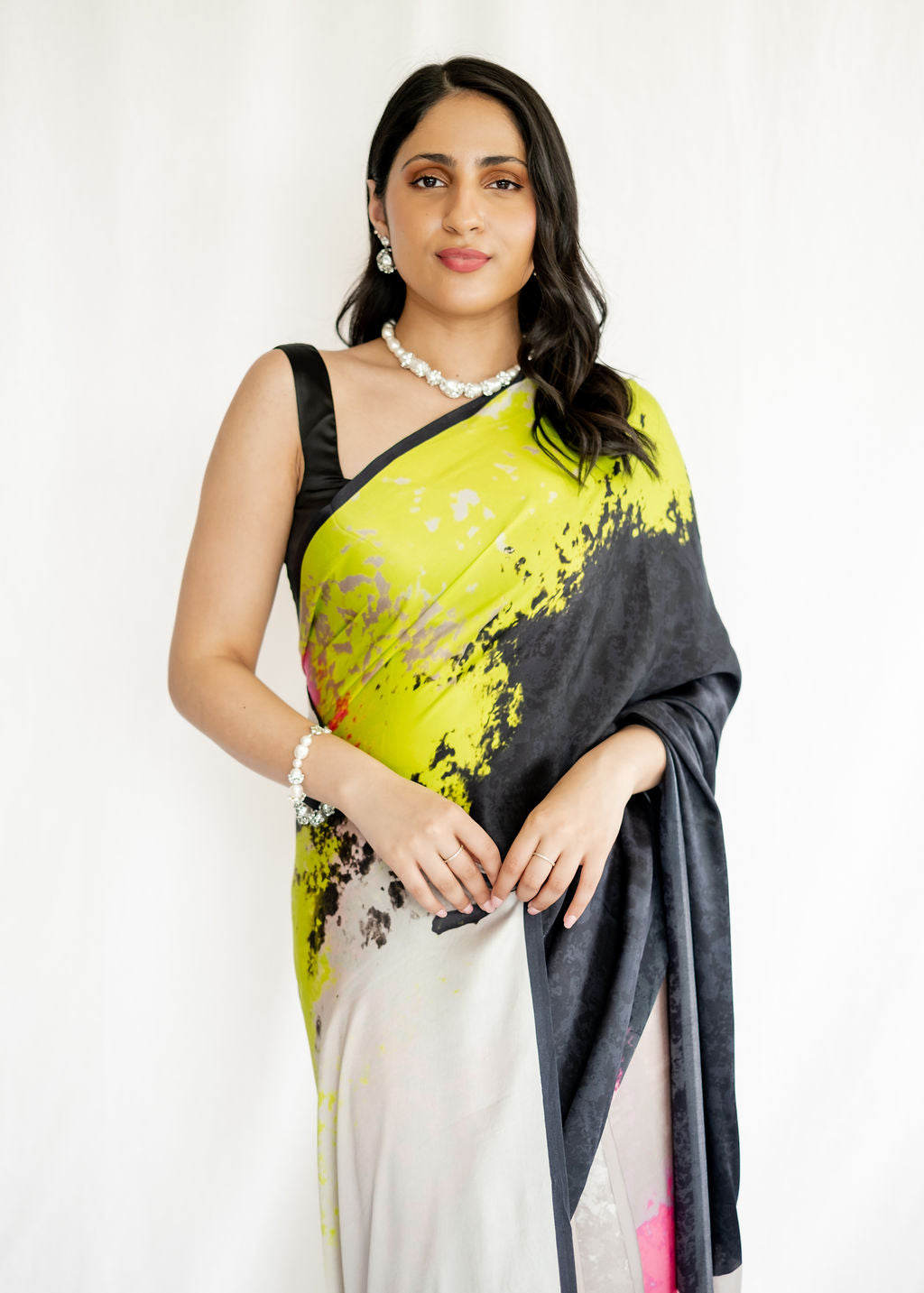 Satya Paul x House of Masaba - Lipstick Saree