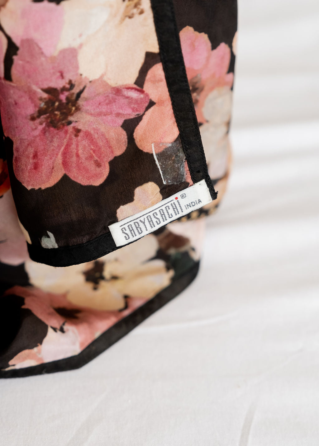 Sabyasachi - Black Floral Saree