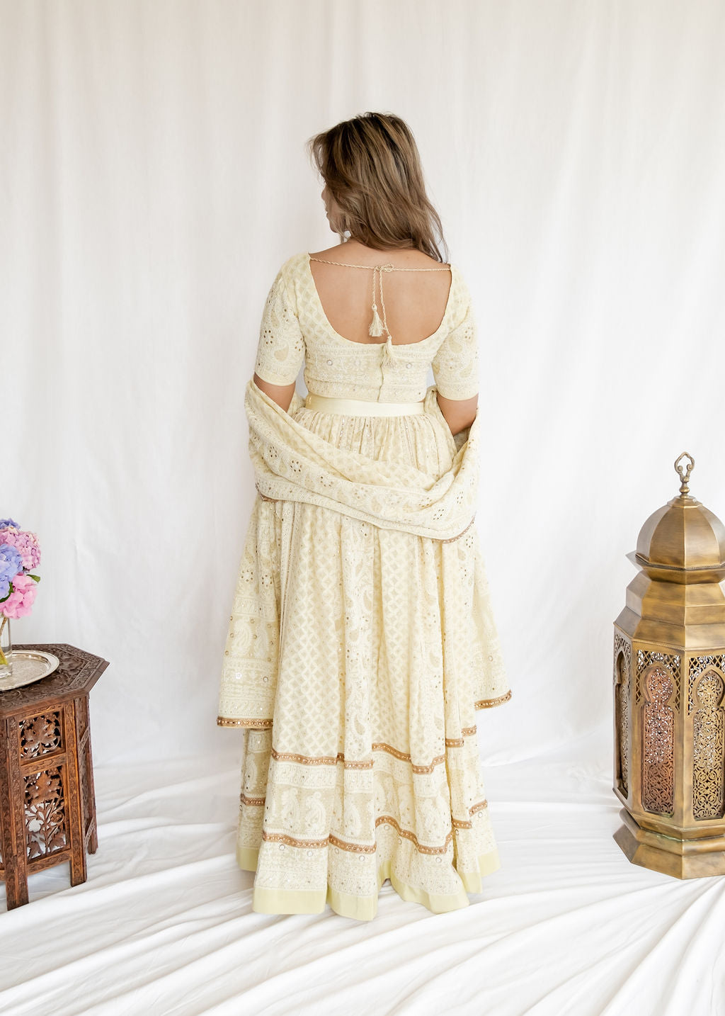 Chikankari - Yellow Sorbet Lehenga