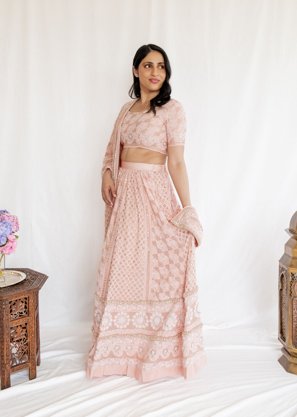 Chikankari - Blush Pink Lehenga