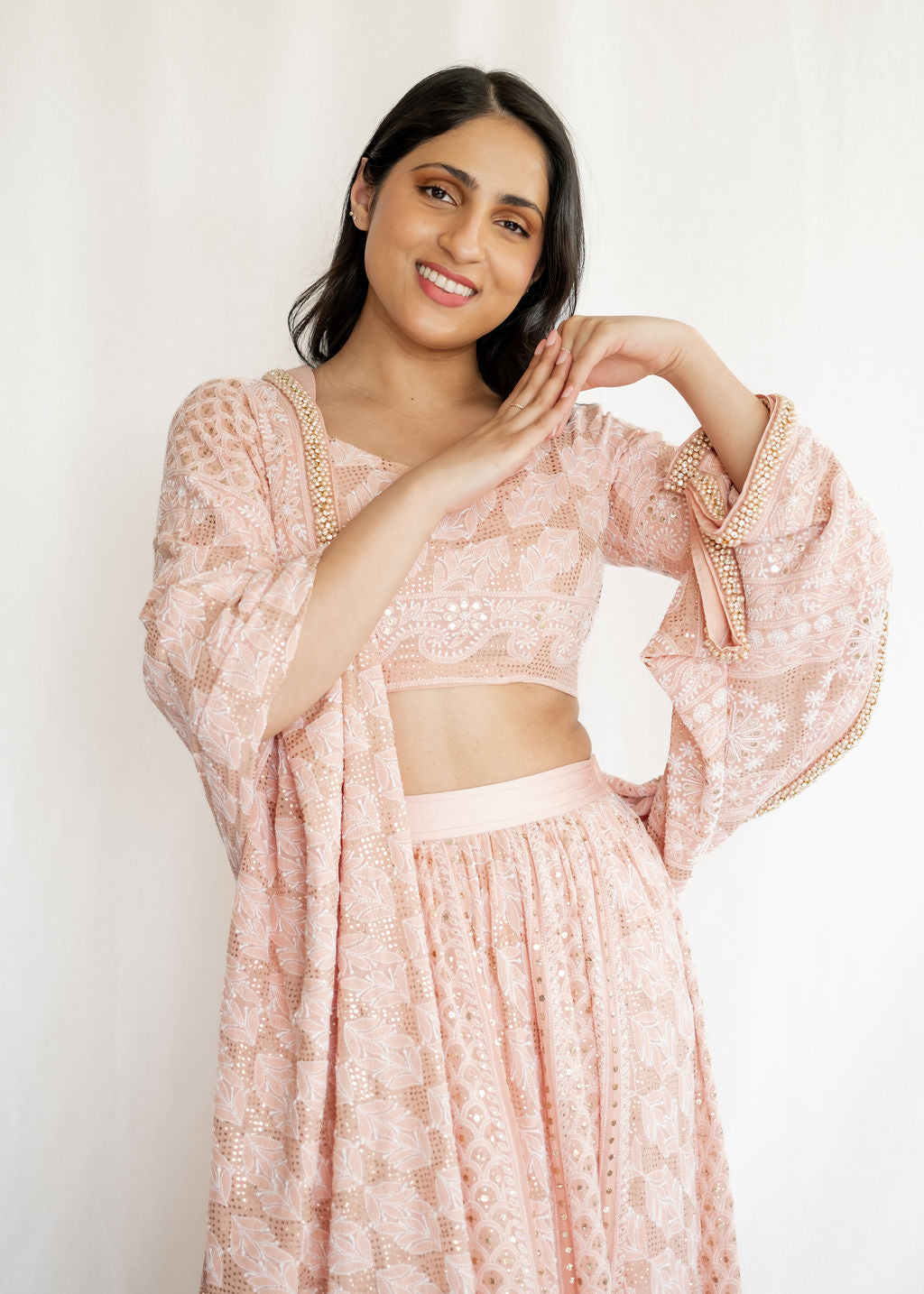 Chikankari - Blush Pink Lehenga