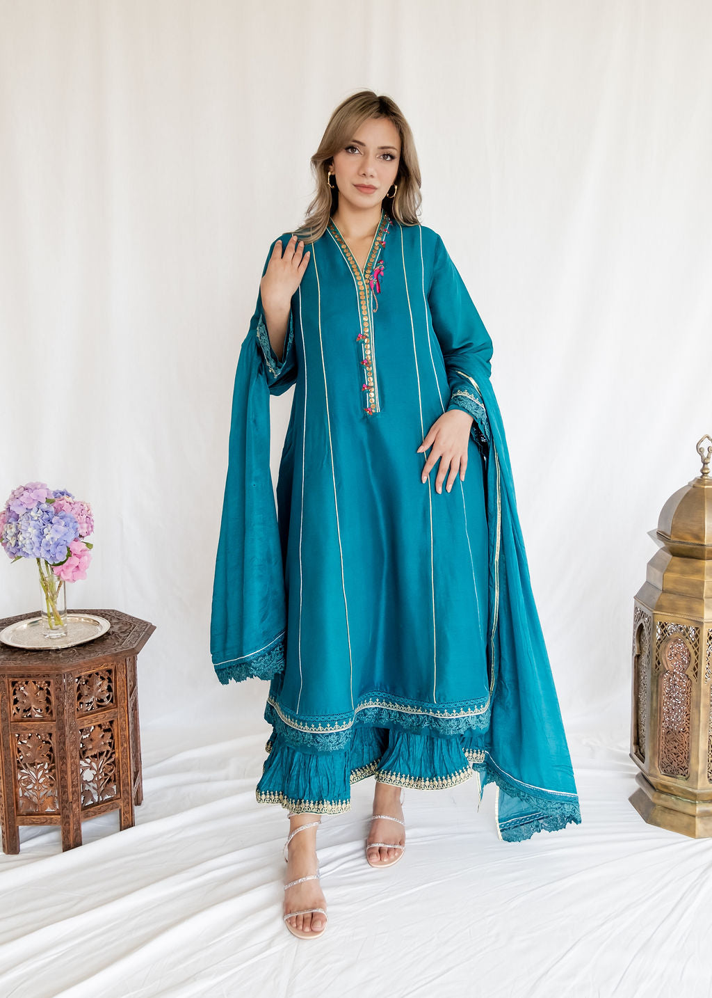 Farah Talib Aziz - Deep Emerald Kurta