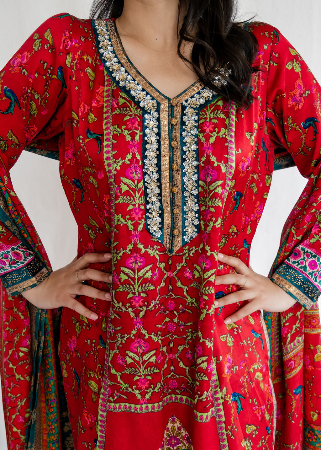 Faiza Samee - Block Print Peacock