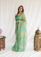 Sabyasachi - Teal Organza Saree