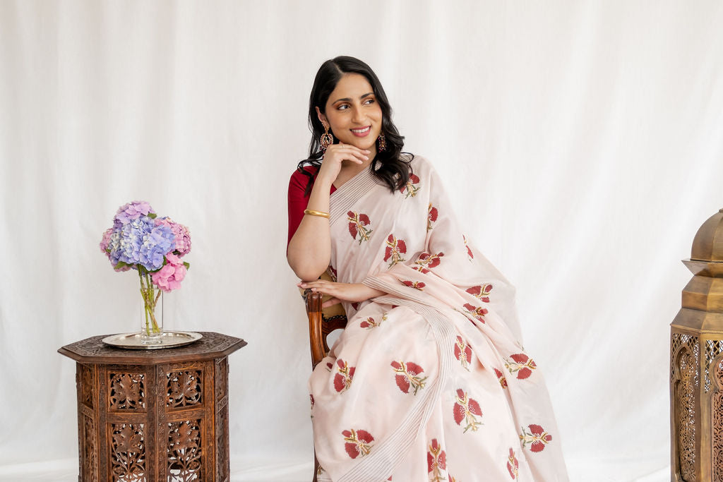 Picchika -  Mughal Lal Boota Saree