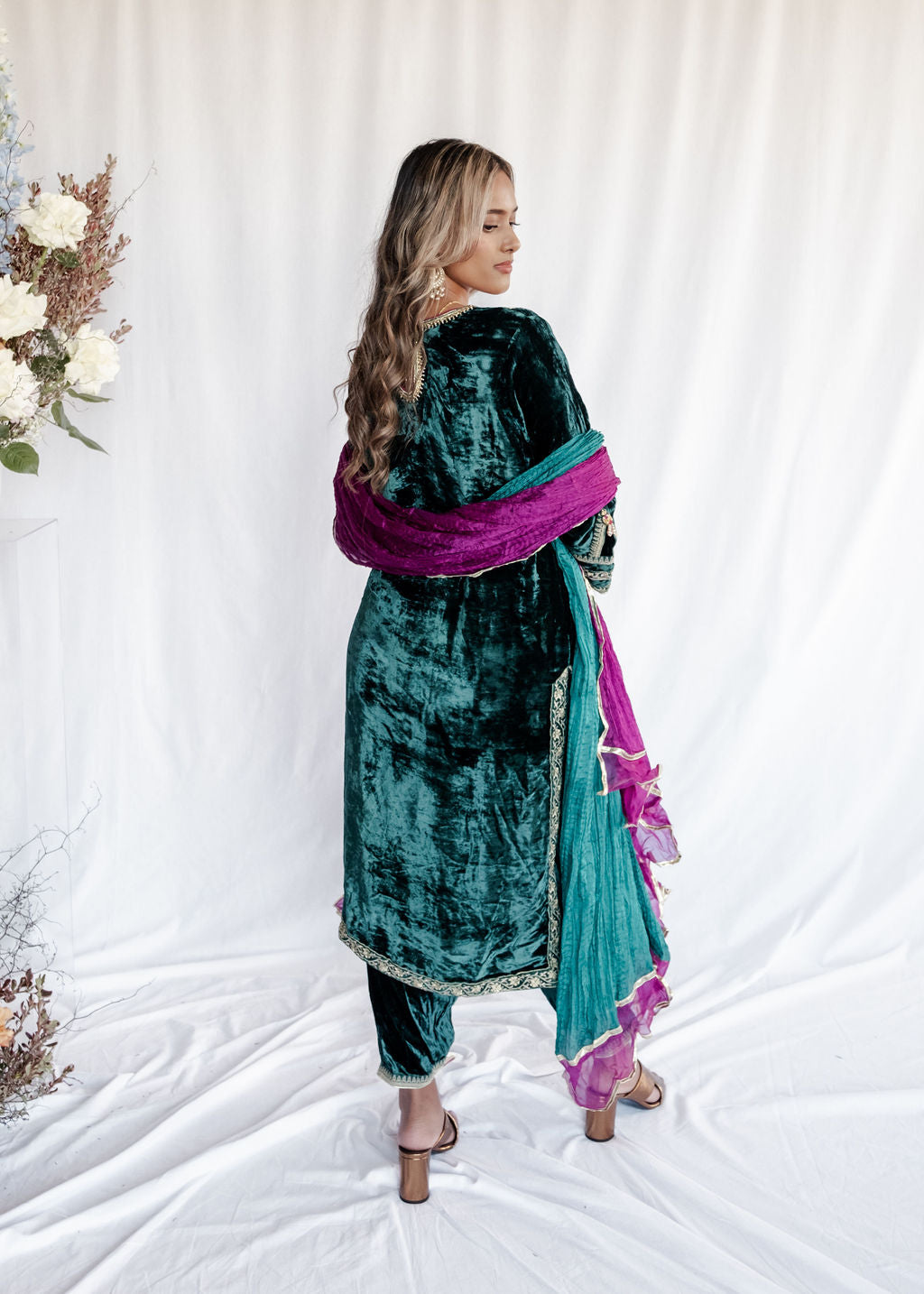 Farah Talib Aziz - Ivy Emerald Velvet Suit