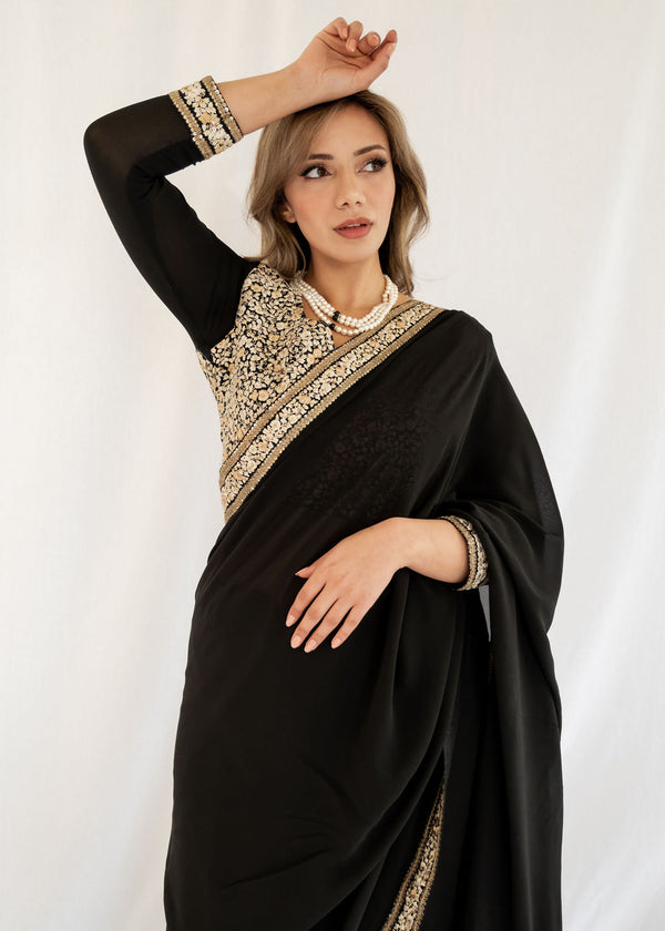 Deepika Padukone In Sabyasachi Gold & Black Color Saree
